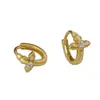 Brincos de Argola Pequenos com Cruz, Estilo Nicho Retrô Europeu e Americano, Banhados a Ouro 18K em Prata de Lei 925, Para Empilhar, Unissex
