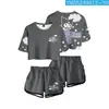 Kuromi Kuromi Anime Ombliguera Camiseta de Manga Corta Conjunto de Shorts Segunda Dimensión Periférico Dulce Estilo Japonés Lindo