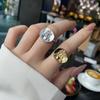 Anillo de Cangrejo Nuevo Creativo de Hip Hop a la Moda Elegante Dorado para Mujer con Apertura Ajustable Joyería Simple Versátil