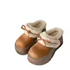 Zapatos de mujer estilo Birkenstock con plataforma gruesa y felpa, retro, que aumentan la altura, nuevos de invierno 2026, pantuflas cálidas de algodón peludo para personas petite