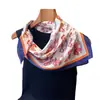 Pañuelo Cuadrado Shawl Estampado Estética Nórdica Seda Artificial Versátil Bufanda de Cuello de Gama Alta Pañuelo para la Cabeza Pañuelo de Seda Bufanda para Mujeres