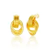 Pendientes Redondos Irregulares de Tachuelas de Venta Caliente Europeos y Americanos Chapados en Cobre Oro de 18 Quilates Pendientes de Diseño de Nicho Sensación de Lujo Ligero de Gama Alta Adornos para la Oreja de Mujer