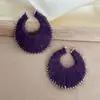 Atmósfera de Otoño e Invierno Pendientes Trenzados de Lana Coloridos Difuminados para Mujer Pendientes de Aro Coloridos Morandi Diseño de Nicho para Mujer