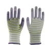 Guantes con Recubrimiento de Pegamento Son Transpirables para Hombres y Mujeres, a Prueba de Polvo y Resistentes al Desgaste para el Trabajo, Guantes de Protección Laboral de Palma Rayada Antiestáticos Universales