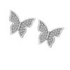 Aretes de mariposa personalizados temperamento japonés coreano red popular micro-incrustaciones circonita joyería de oreja de mariposa suministro de comercio exterior mayoreo