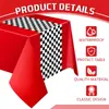Amazon transfronterizo mantel de PE a cuadros rojo negro y blanco decoración de fiesta de cumpleaños de coche fiesta de carreras mantel desechable