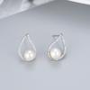 Nuevos pendientes transfronterizos de perlas de plata S925, pendientes de gota con microincrustaciones de moda coreana, fabricantes de joyería DIY para mujeres.