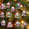 Nuevo Paquete de 12 Adornos Colgantes de Oso Navideño de Madera con Cuerda Perfecta Decoración para el Árbol de Navidad Regalo Colgante Decoración Navideña