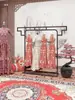 Expositor de Hanfu Estilo Antigo, Suporte de Exibição de Roupas Chinesas Tradicionais, Rack Xiuhe, Roupas Femininas Estilo Vintage, Popular para Transmissões ao Vivo de Influenciadores e Fotografia