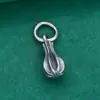 Pingente de vaso listrado em prata pura S925, pulseira toda em prata, colar, acessórios para brincos, pingente de corda trançada feito à mão, joias de prata