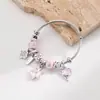 He Ming Accesorios Pulsera de Cuentas Estilo Coreano Dulce Estilo Panal DIY con Letra Corazón Incrustado de Diamante Mariposa Accesorios