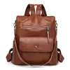 Mochila feminina modelo novo 2026 transfronteiriça, versão coreana, mochila feminina de grande capacidade, bolsa feminina de PU, estilo vintage