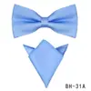Conjunto de Corbata de Moño y Bufanda de Color Sólido con Rayas para Hombre, Accesorios de Traje de Negocios de Alta Gama, Corbata de Moño en Stock