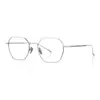 Armazones de Titanio Puro para Gafas de Hombres y Mujeres, Armazón Completo de Titanio, Gafas de Armazón Material, Se Pueden Personalizar con Lentes de Graduación, Estilo Poligonal Azul para Estudiantes