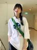 Camiseta de Manga Curta de Algodão Puro Estilo Esportivo Solta Top Estampado Roupas Femininas Estilo Coreano Fashionable Cool Doce Picante Roupas Femininas Chique Verão Masculino