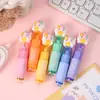 Sello de Unicornio de Dibujos Animados Resaltador Lápiz de Cuaderno Lindo para Estudiantes Lápiz de Pintura Infantil Lápiz de Graffiti Papelería Creativa