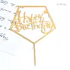 Una variedad de tarjetas de acrílico gruesas para pastel decoración de mesa de postres hermosa simple inglés feliz cumpleaños amor enchufe