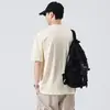 Camisa Polo de Verão para Homens, Estilo Retro Americano, Gola Henley, Manga Curta, Camiseta de Algodão Puro Pesado, Caimento Solto, Top de Cor Sólida