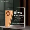 Trofeo de Estrella de Cinco Puntas de Cristal con Grabado, Resina de Madera Maciza, Impresión a Color, Reconocimiento de Reunión Anual de Empleados, Trofeo Deportivo de Cristal