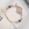 Reloj Pulsera Estrella Estilo Dulce de Leche para Niñas Alta Apariencia Pulsera Tejida DIY Cadena Reloj Examen Secundaria y Preparatoria Caja Ciega Explosión