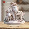 Nuevo Producto Creativo Transfronterizo: Encantadores Adornos Acrílicos 2D de Familia Elefante Blanco para Escritorio, Hogar y Decoración de Sala de Estar Manualidades