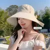 Sombrero con visera para mujer, protección solar, protección UV, para la cara, pequeño, estilo pescador, 2025, nuevo, para exteriores, envolvente.