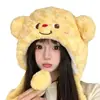 Chapéu Novo Estilo com Orelhas de Urso para Mulheres, Inverno Pelúcia de Pelo de Veado, Quente e à Prova de Vento, Chapéu Doce e Fofo com Orelhas Redondas, Atacado e Dropshipping