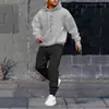 Conjunto Retro de Dos Piezas para Hombre con Estampado de Letras Transfronterizo Europeo y Americano, Sudadera de Manga Larga y Pantalones Deportivos para Correr en Otoño e Invierno