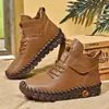 2026 Novos Sapatos Femininos de Tamanho Grande para Comércio Exterior Transfronteiriço, Modernos e Versáteis, com Velcro, Botas de Algodão Estilo Mãe, Forradas com Lã, Botas Martin Quentes