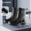 Botas de Lluvia de Moda de Verano para Hombre, Usables, Suaves, Antideslizantes, Suela Plana, Zapatos para Exteriores, Botas de Lluvia para Cocina, Zapatos de Goma