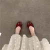 Mocassins Quadrados Elegantes com Laço, Versáteis para o Dia a Dia, Solado Macio, Cabedal Macio, Boca Rasa, Sapatos Baixos Cor Nude para Mulheres