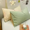 Juego de Fundas de Almohada, Un Par, para Uso Doméstico, Adulto, Algodón Lavado, Funda de Almohada de Color Sólido Simple, Funda de Almohada Estilo Nórdico, Dormitorio, para Mujeres