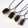Colar Pingente de Turmalina Cristal de Pedra Natural Turmalina Negra Pedra Preciosa Cristal Mineral Bruto Colar Atacado