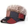 Gorra con peluca de estampado explosivo transfronterizo para hombre, estilo hip-hop europeo y americano, divertida, integrada, gorra de béisbol para exteriores, peluca de simulación, sombrero para el sol