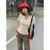 Preço Real # Nova Camiseta Rosa de Algodão Puro Bordada Estilo Chinês Nacional Manga Curta para Mulheres Verão Top de Verão