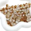 Cuentas de Grieta de Hielo, Cuentas de Vidrio de Flor Rota, Cuentas Sueltas de Vidrio, Pulseras de Amistad Hechas a Mano para DIY, Cuentas Redondas, Accesorios de Cuentas Sueltas
