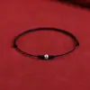 Contas da Sorte Prateadas para o Ano de Nascimento, Pulseira de Fio Vermelho para Mulheres, Tornozeleira Ultrafina, Estilo Extremamente Fino, Pulseira Tecida de Paz e Sorte