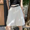 Roupas Femininas: Calças Capri de Linho Tencel, Calças de Pernas Largas para Mulheres, Shorts Casuais Retos de Algodão e Linho de Cintura Alta Soltos em Linha A para o Verão