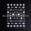 Suministro transfronterizo de pegatinas para uñas Red Sol Estrella Luna decoración 3D oro y plata pegatinas para uñas en blanco y negro pegatinas adhesivas para uñas
