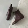 Botines Chelsea Mujer 3cm Altura Interior 2026 Nuevos Cómodos Punta Redonda Piel de Cordero Lavada Tejidos a Mano Borde de Cerradura Botines