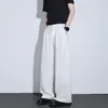 Verão 2026 Novo Estilo Americano Casual Design Plissado Caimento Solto Calças de Barra Larga Marca Tendência Tamanho Plus Calças Longas