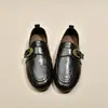 Versátiles Mocasines Planos para Mujer 2026 Estilo Academy Aumentador de Altura Interior Hebilla Estilo Británico Zapatos Pequeños de Piel Mocasines Slip-on Nuevos Zapatos de Otoño