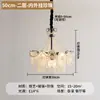 Candelabro de sala de estar estilo francés-italiano, lámpara de cristal minimalista post-moderna de color crema para dormitorio principal, lámpara de cristal de lujo ligero para comedor