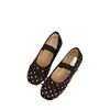 Zapatos de mujer de estilo francés para la noche con lunares, nuevos bailarinas de otoño 2026 para combinar con faldas, zapatos planos poco profundos Mary Jane