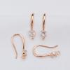 Paquete de oro de 14k que conserva el color, gancho para oreja de latón, pendientes con circonita microincrustada, accesorios para pendientes, material de pendientes semiacabado hecho a mano para DIY, venta al por mayor