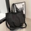 Bolsa Feminina Outono 2024 Bolsa Tote Japonesa Feminina Grande Capacidade Lona Vintage Bolsa de Mão para o Dia a Dia Bolsa Grande de Ombro Transversal