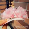 Un par de pasadores de pinza para el pelo con lazo de hilo de lunares tridimensionales súper lindos de talla pequeña para niños, pasador para bebé, tocado fresco de primavera y verano
