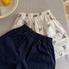 Shorts Infantis 2026 Verão Novo Estilo Meninos e Meninas Calça de Algodão Bordada com Letras Bebê Marca Japonesa Tendência Calça de Cinco Pontos