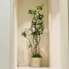 Planta Verde Grande en una Maceta de Madera de Pata de Pato, Adecuada para Sala de Estar y Oficina, Fácil de Cuidar en Todas las Estaciones, También Adecuada para Dormitorio