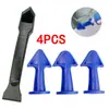 Boquilla de plástico y raspador de pegamento Raspador multiángulo para eliminar residuos de pegamento Boquilla Herramienta para juntas de cuatro piezas
